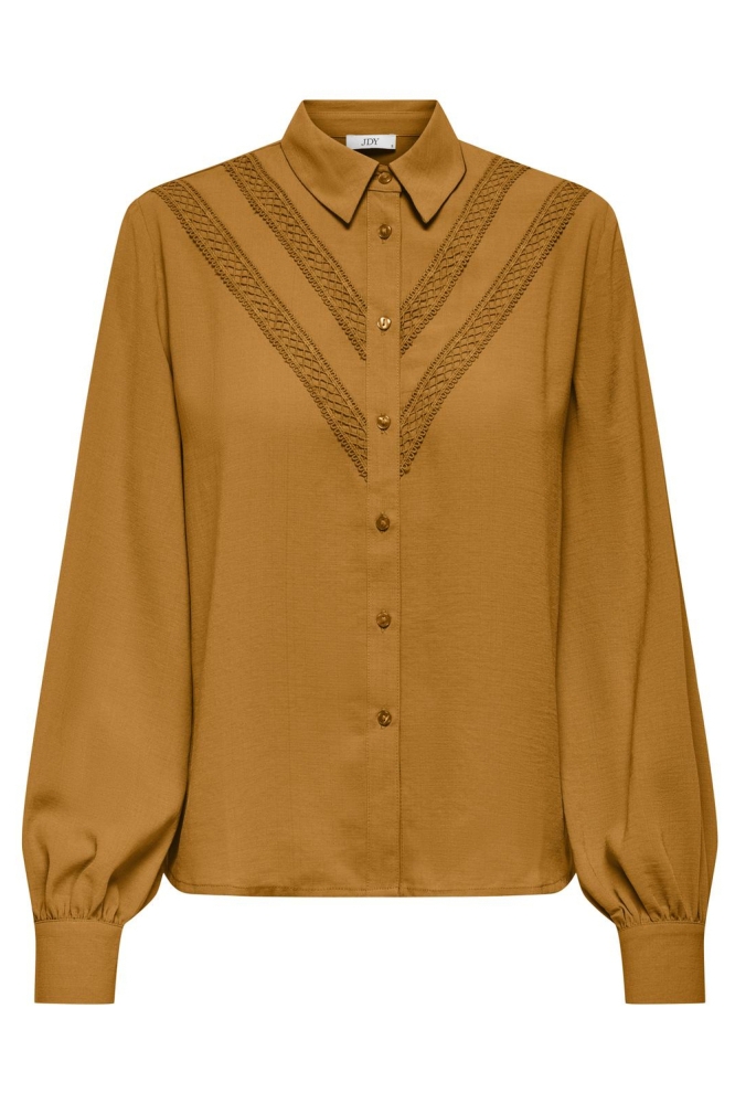 JDYRACHEL L/S LACE SHIRT WVN 15323271 SUDAN BROWN