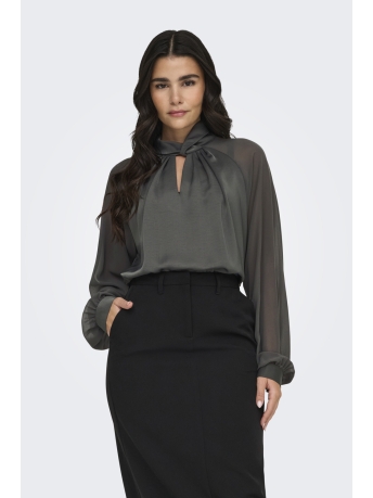 Jacqueline de Yong Blouse JDYURBA L/S KNOT DETAIL TOP WVN 15308467 GUNMETAL