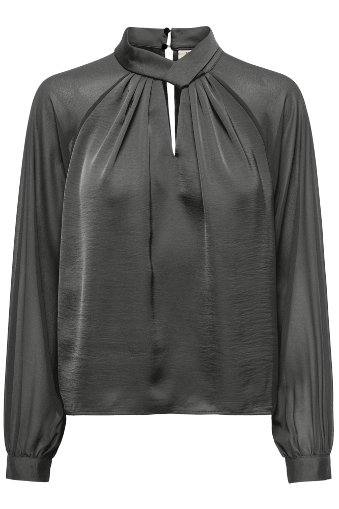 JDYURBA L/S KNOT DETAIL TOP WVN 15308467 GUNMETAL