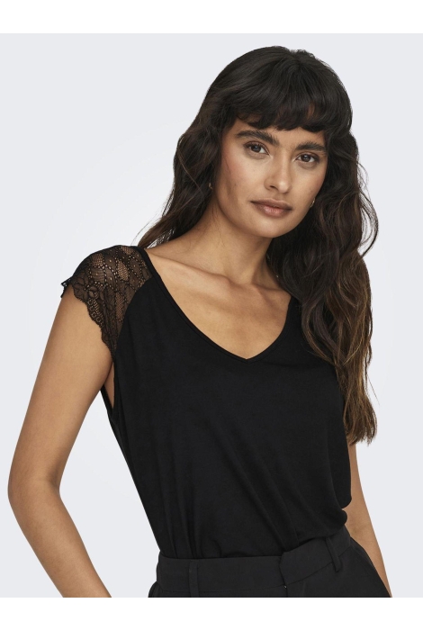 Only onlpetra s/s lace mix top jrs noos