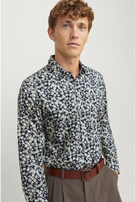 Jack & Jones jprblaleeds print dobby l/s shirt l