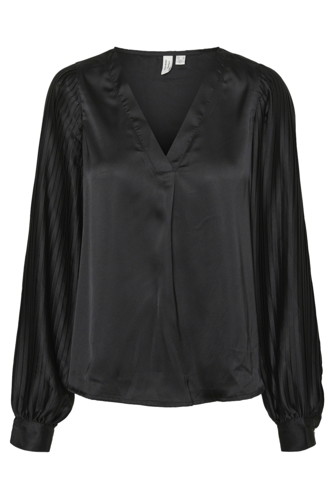 VMTARA L/S V-NECK TOP WVN BTQ GA 10319754 BLACK