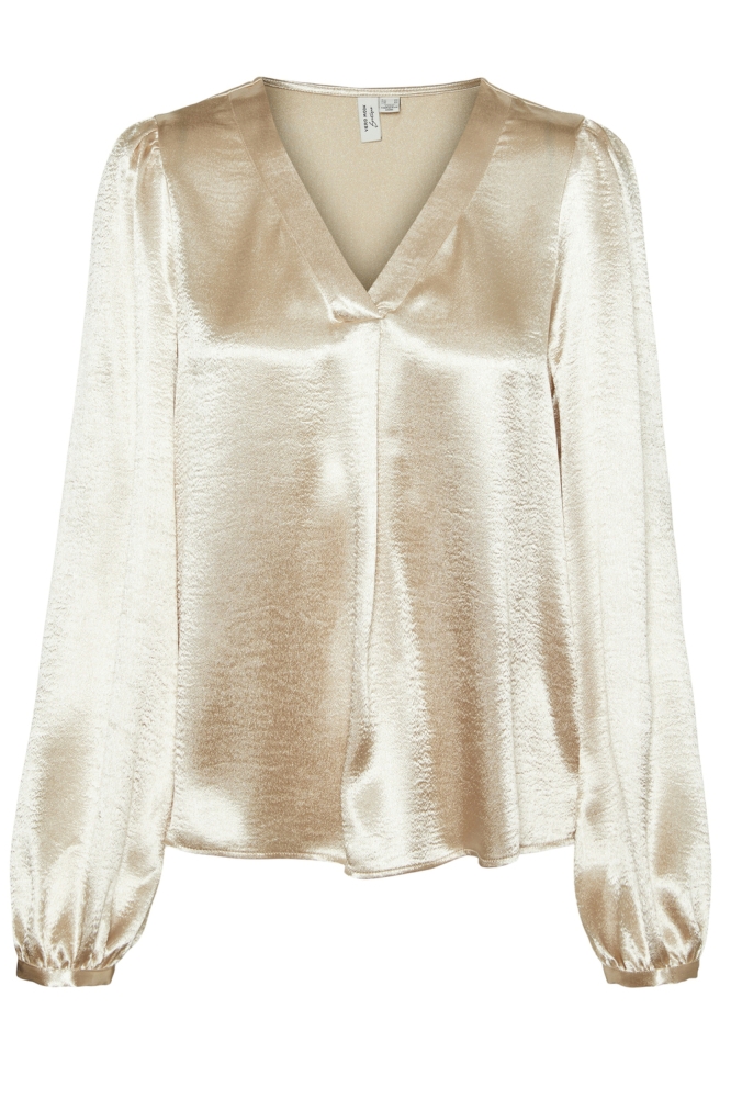 VMROSANNA L/S V-NECK TOP WVN BTQ 10317729 Tapioca