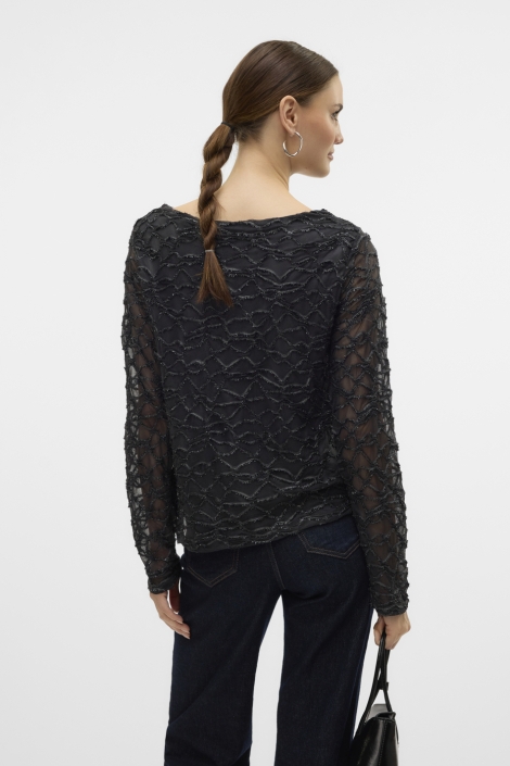 Vero Moda vmelga ls short boatneck glitter to