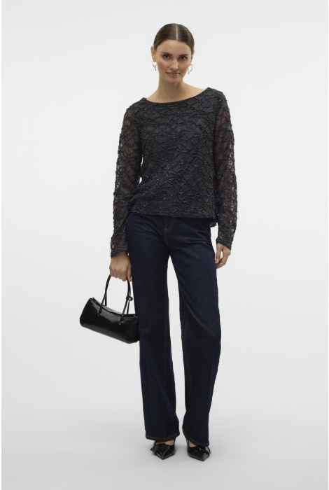 Vero Moda vmelga ls short boatneck glitter to