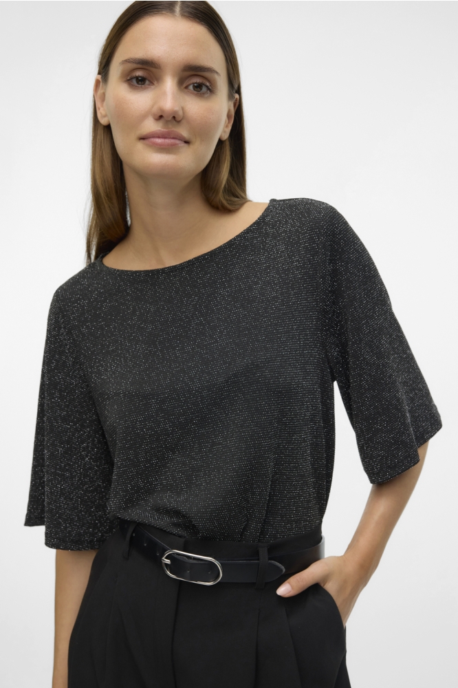 VMKANVA 2/4 GLITTER TOP JRS 10296866 Black/SILVER LUREX