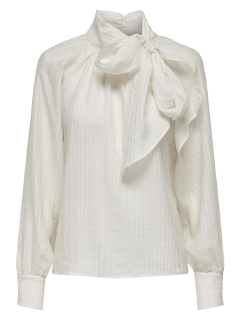 Jacqueline de Yong Blouse JDYNADIA L/S BOW TOP WVN 15339312 Cloud Dancer