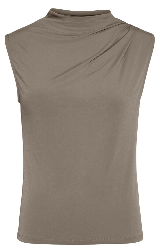 PCMADISON SL DRAPED TOP NOOS BC 17151143 TAUPE GRAY