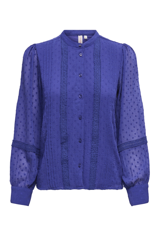 ONLPIXIE LS DOBBY BUTTON TOP WVN 15346682 CLEMATIS BLUE