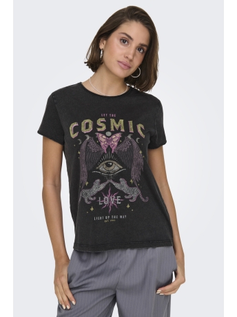 Only T-shirt ONLLUCY LIFE S/S EYE TOP BOX JRS 15336965 BLACK/COSMIC BOH