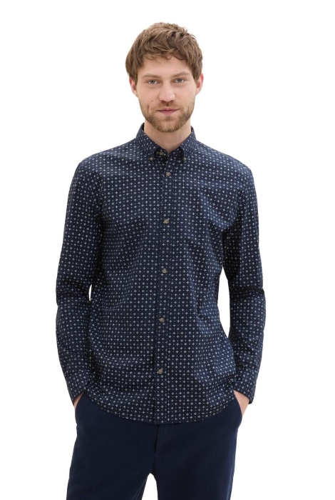 Tom Tailor fitted printed poplin shirt