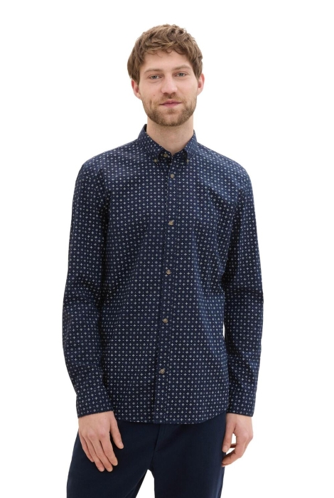 Tom Tailor fitted printed poplin shirt