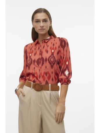 Vero Moda Blouse VMMILLE 3/4 SHIRT WVN BTQ GA 10312666 Burnt Sienna/MILLE