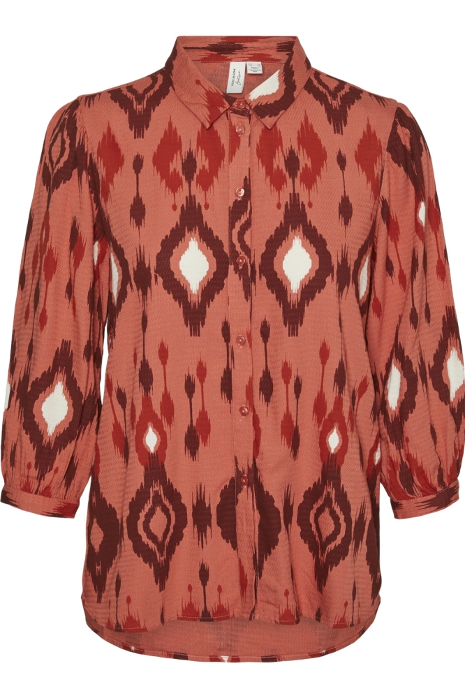 VMMILLE 3/4 SHIRT WVN BTQ GA 10312666 Burnt Sienna/MILLE