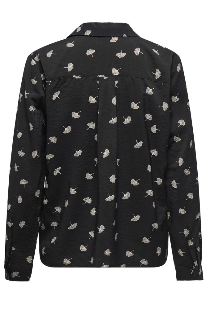 JDYCAMILLE L/S LOOSE V-NECK SHIRT W 15339012 Black/W. PEYOTE LEAVES