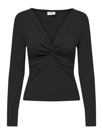 Jacqueline de Yong T-shirt JDYTIPPA L/S KNOT TOP JRS 15338874 BLACK