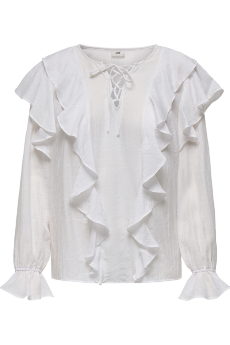 Jacqueline de Yong jdybeth l/s frill top wvn