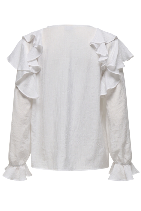 Jacqueline de Yong jdybeth l/s frill top wvn