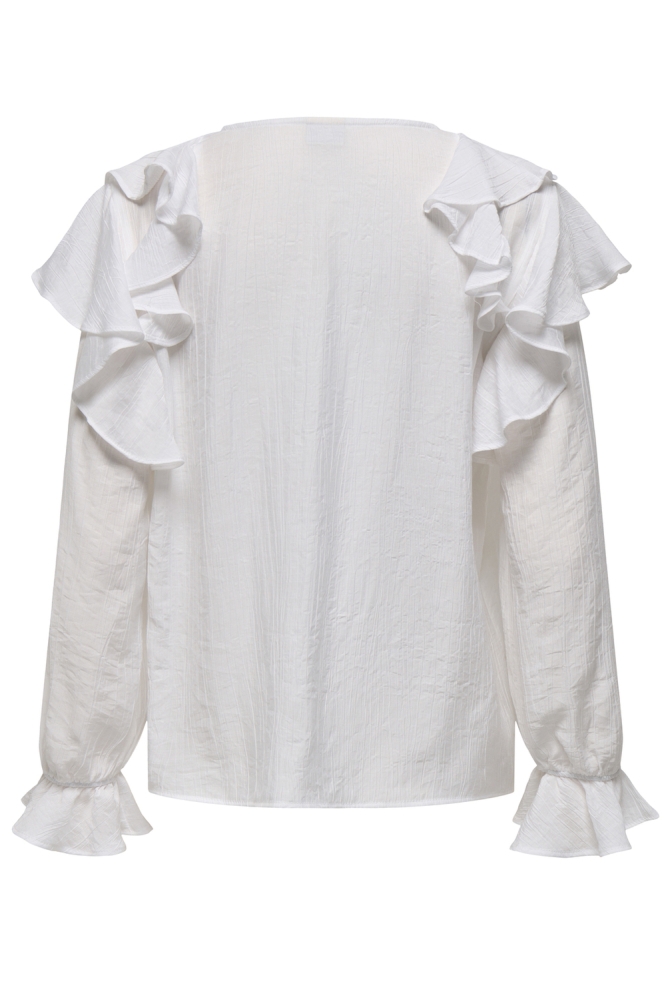 JDYBETH L/S FRILL TOP WVN 15338357 CLOUD DANCER