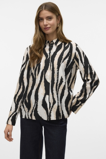 Vero Moda Blouse VMSARA LEA LS SHIRT WVN GA 10321823 BLACK/LEA