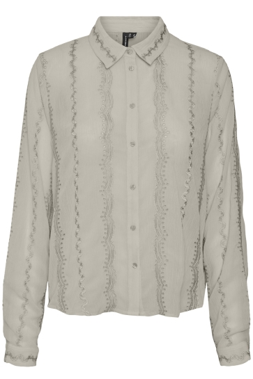 Vero Moda Blouse VMLISBETH LS SHIRT WVN GA 10322511 PUMICE STONE