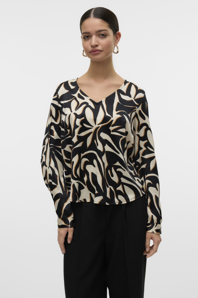 VMVEGA L/S SHIRT WVN BTQ GA 10322827 BIRCH/VEGA