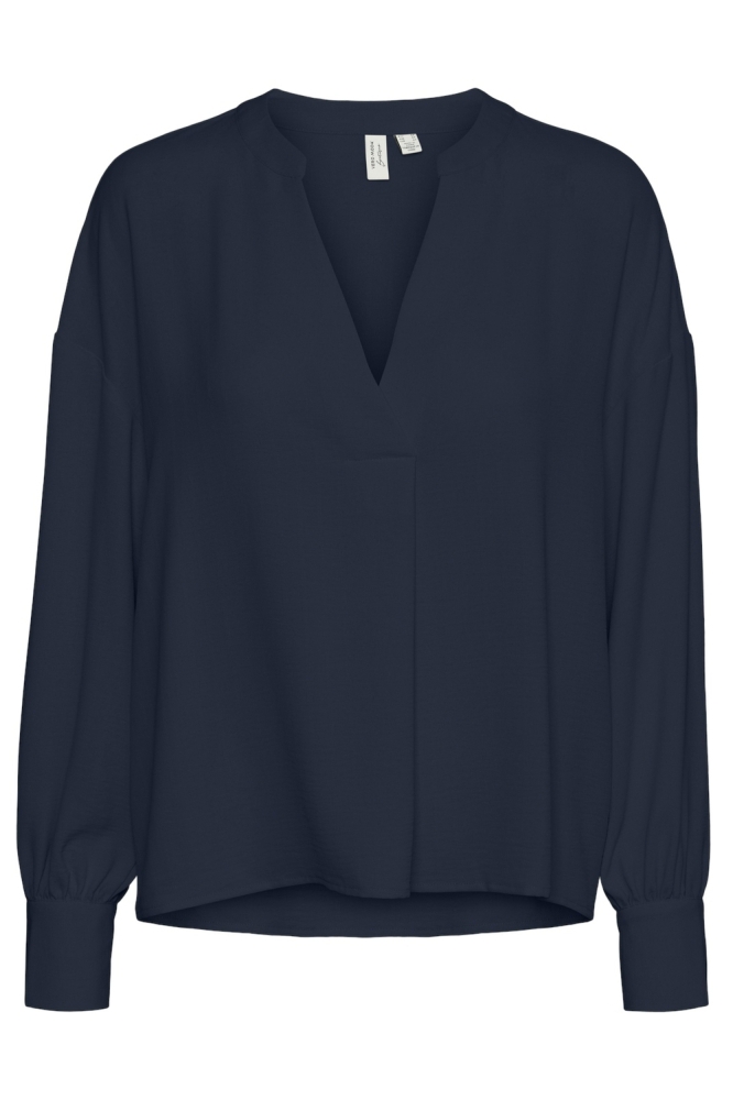 VMVALERIE L/S V-NECK TOP WVN BTQ GA 10323115 Navy Blazer