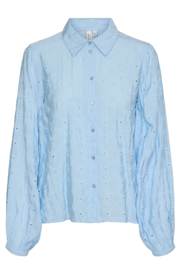 Vero Moda Blouse VMVANESSA L/S EMB. SHIRT WVN BTQ 10321126 AIRY BLUE