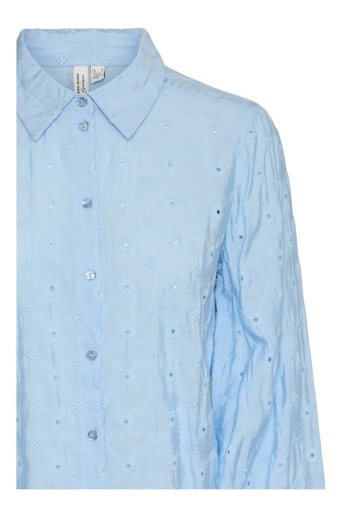 VMVANESSA L/S EMB. SHIRT WVN BTQ 10321126 AIRY BLUE