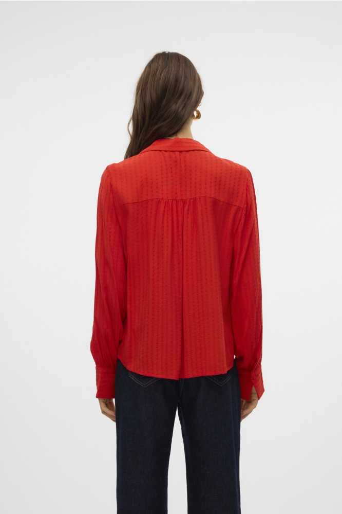 VMVIOLET L/S SHIRT WVN BTQ GA 10322447 FIERY RED