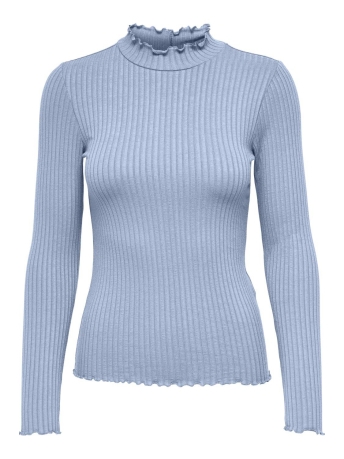 Jacqueline de Yong T-shirt JDYFRANSISKA L/S HIGHNECK TOP JRS N 15228065 Kentucky Blue