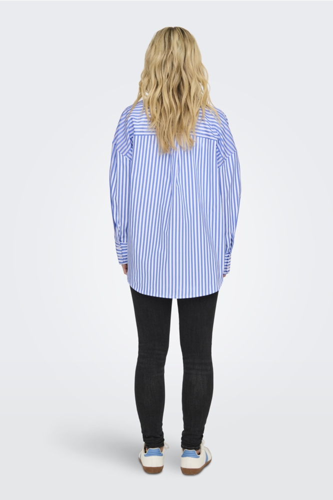 JDYVESPER L/S LOOSE STRIPED SHIRT W 15338857 CLOUD DANCER/CORNFLOWER