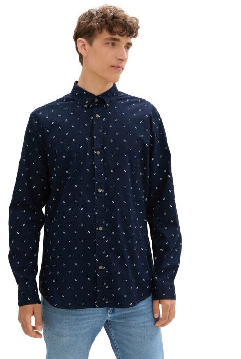 Tom Tailor fitted printed poplin shirt