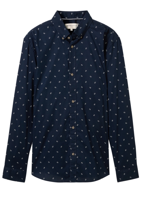 Tom Tailor fitted printed poplin shirt