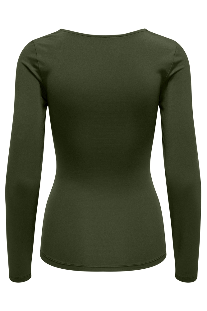 ONLEA L/S 2-WAY DEEP NECK TOP JRS N 15302647 RIFLE GREEN