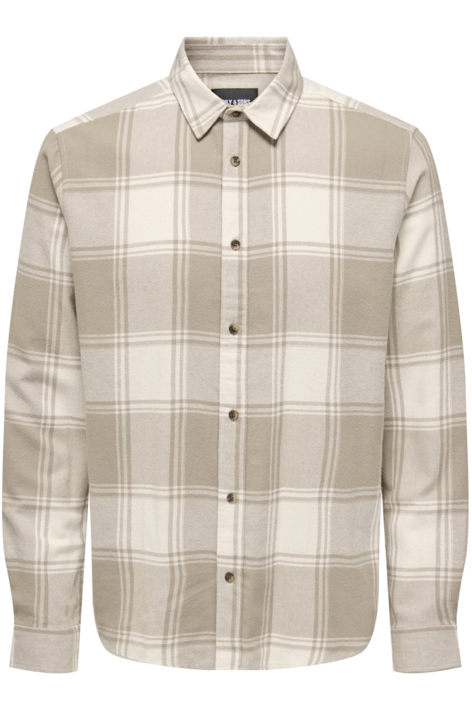 ONSGUDMUND LS CHECKED SHIRT NOOS 22007112 Antique White