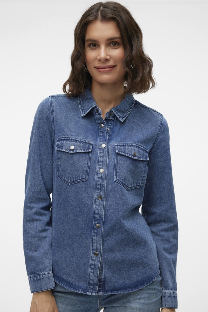 VMJENNIE LS DENIM SHIRT MIX GA NOOS 10313726 MEDIUM BLUE DENIM