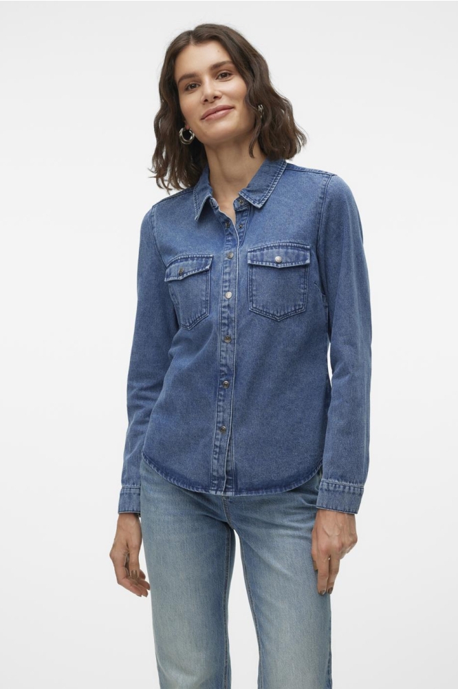 VMJENNIE LS DENIM SHIRT MIX GA NOOS 10313726 MEDIUM BLUE DENIM