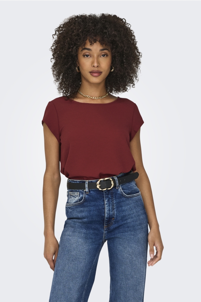 ONLVIC S/S SOLID TOP NOOS PTM 15142784 SYRAH