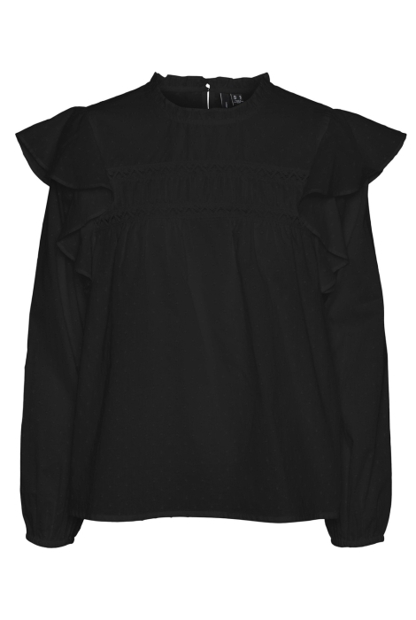 Vero Moda vmtrine ls lace top wvn ga