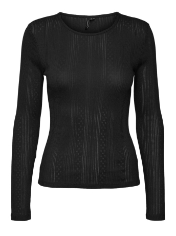 Vero Moda T-shirt VMLISA POINTELLE LS TOP JRS NOOS 10316915 BLACK