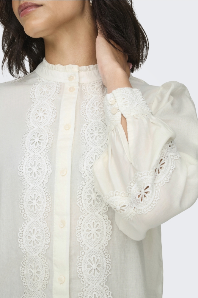 JDYFLO L/S LACE SHIRT WVN 15333977 CLOUD DANCER