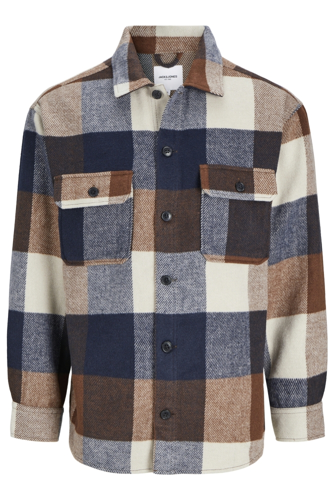 JJEBRADLEY OLLIE OVERSHIRT LS NOOS 12257199 NAVY BLAZER/CHECKS