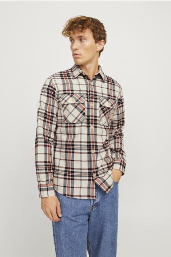 Jack & Jones Overhemd JJEDARREN OVERSHIRT LS NOOS 12248409 MOCHA BISQUE