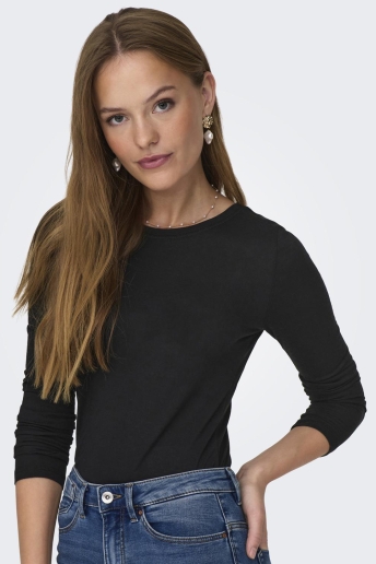 Jacqueline de Yong T-shirt JDYSUMA WOOLBLEND L/S ONECK TOP JRS 15311144 BLACK