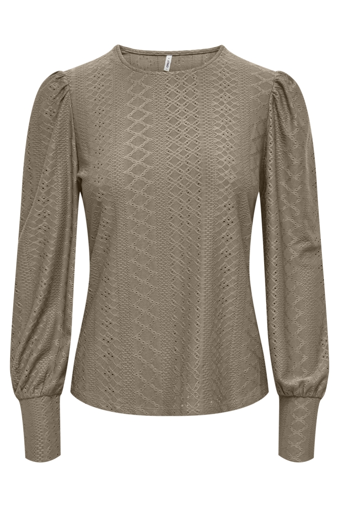 ONLSANDRA L/S PUFF TOP JRS NOOS 15328203 Weathered Teak