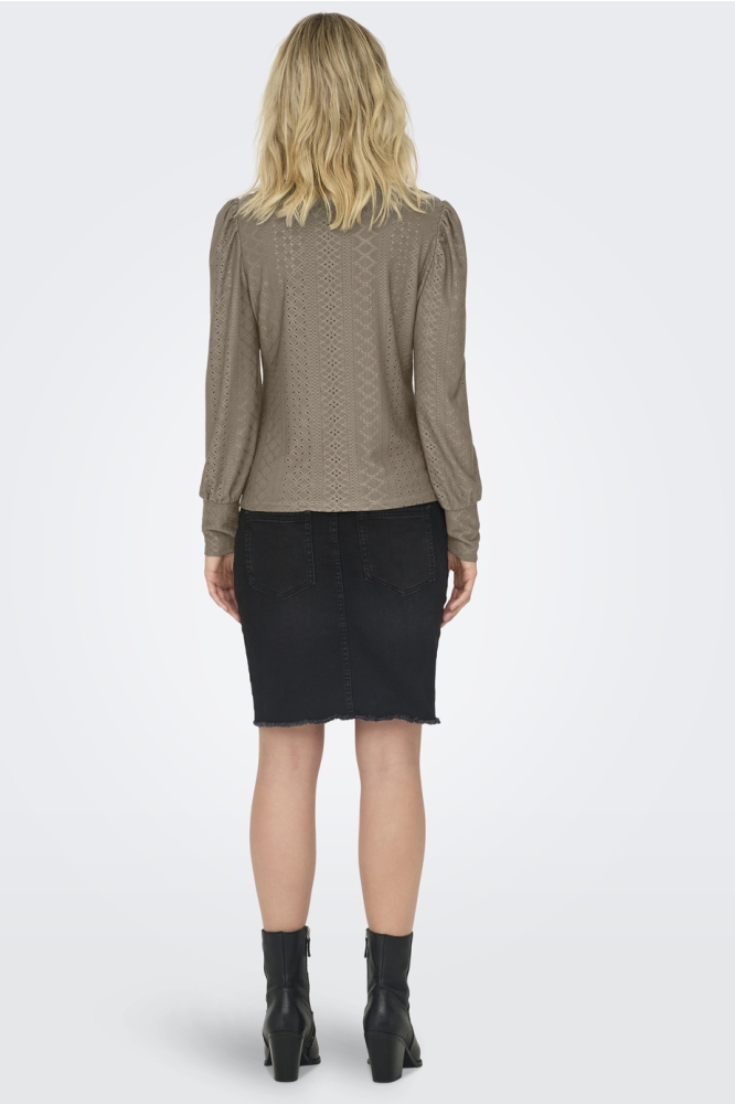 ONLSANDRA L/S PUFF TOP JRS NOOS 15328203 Weathered Teak