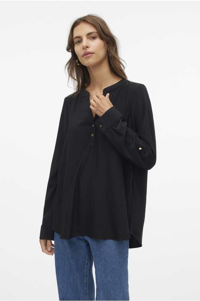 VMANI LS TOP WVN GA NOOS 10314638 Black