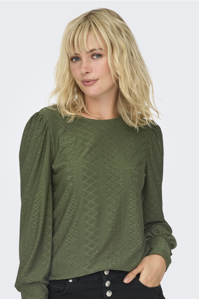 ONLSANDRA L/S PUFF TOP JRS NOOS 15328203 Rifle Green