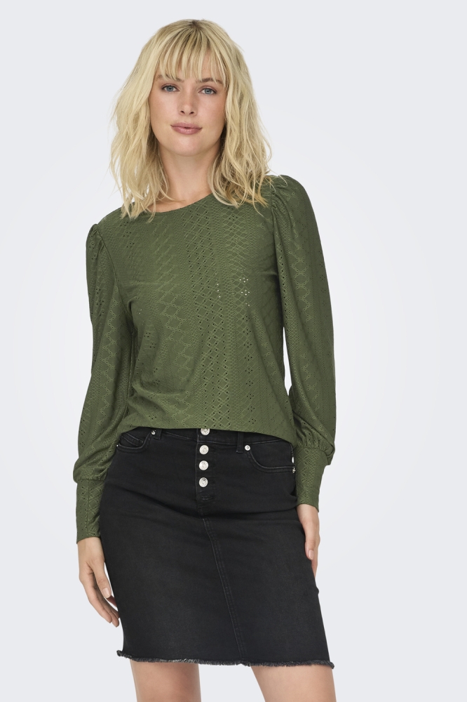 ONLSANDRA L/S PUFF TOP JRS NOOS 15328203 Rifle Green